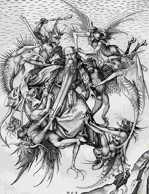 Мартин Шонгауэр «Искушение святого Антония» (ок. 1470-1475)