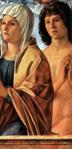 Джованни Беллини «Дева и младенец со Св. Петром и Св. Себастьяном» (около 1487)