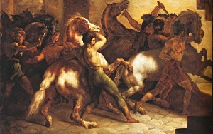 Теодор Жерико. Бега необъезженных лошадей в Риме (Мосса)